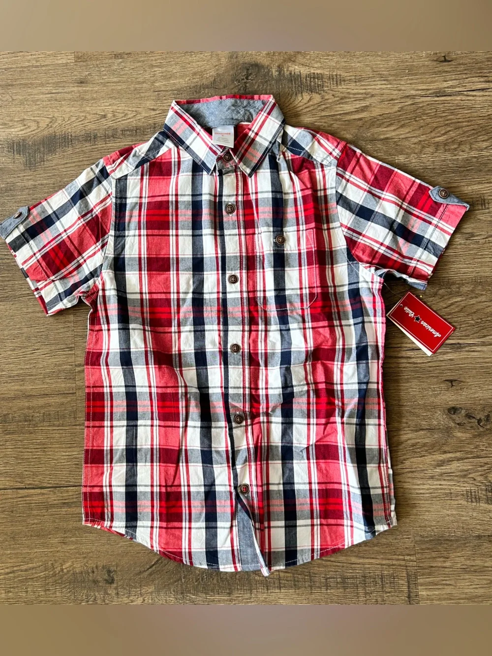 Gymboree |Red Navy White Plaid Shorts Set sz 6